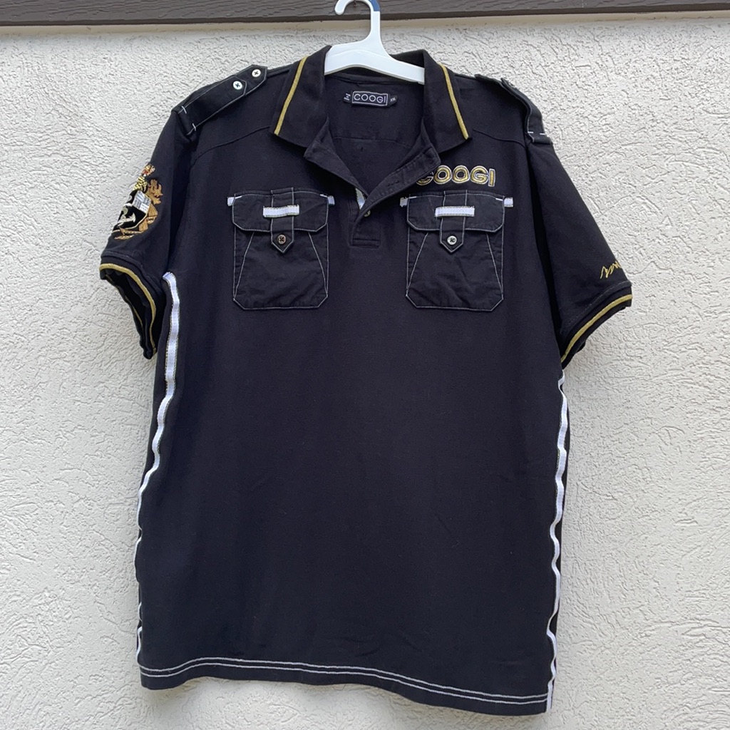 Coogi Shirt Mens Black Short Sleeve Polo